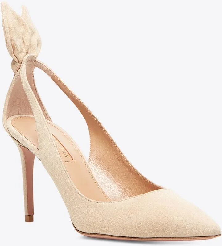 Bow Tie 85 Suede Pumps - Image 2