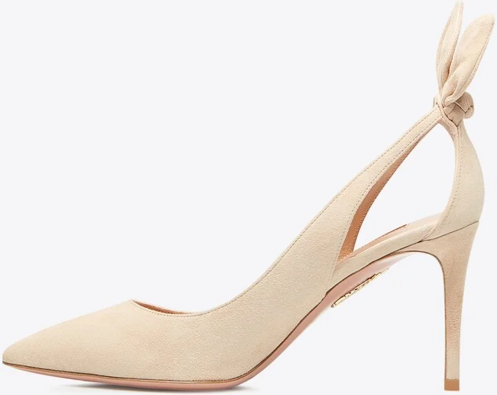 Bow Tie 85 Suede Pumps - Image 3
