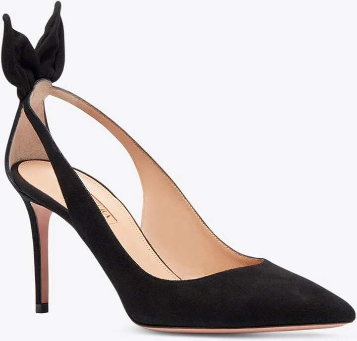 Bow Tie 85 Suede Pumps - Image 2