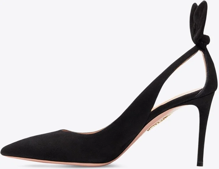Bow Tie 85 Suede Pumps - Image 3