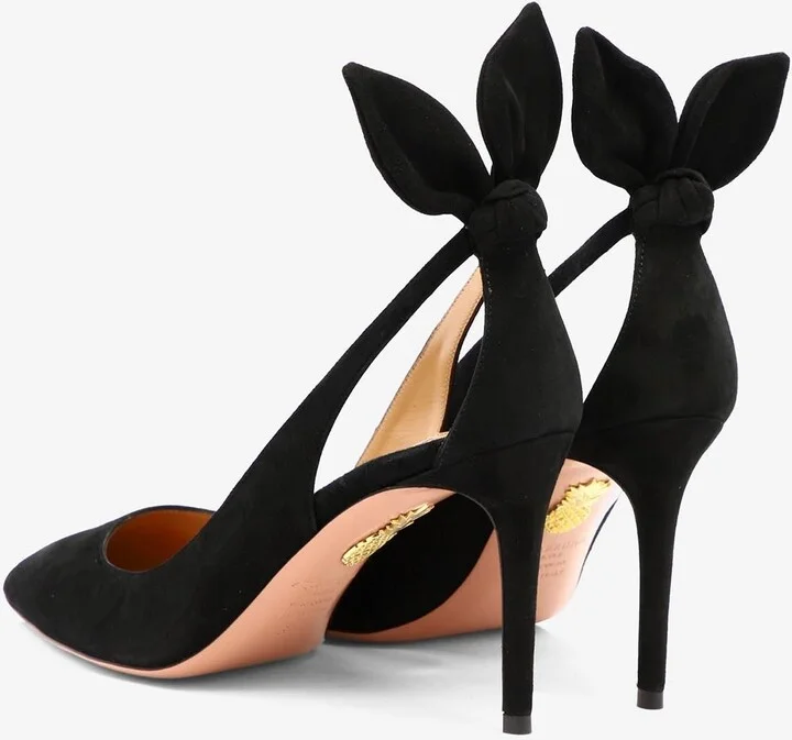 Bow Tie 85 Suede Pumps - Image 3