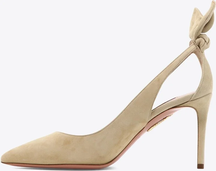Bow Tie 85 Suede Pumps - Image 2