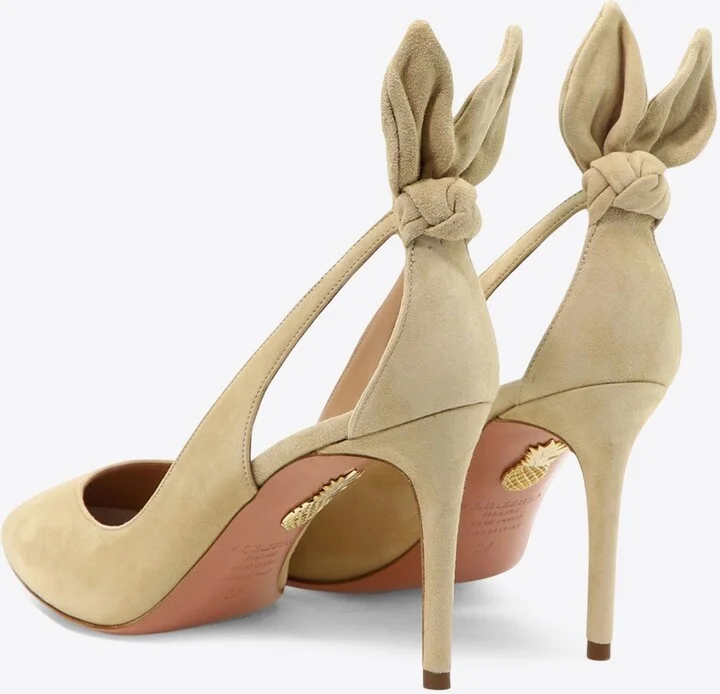 Bow Tie 85 Suede Pumps - Image 3