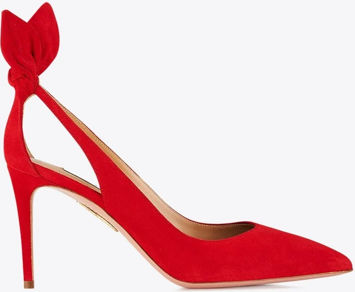 Bow Tie 85 Suede Pumps