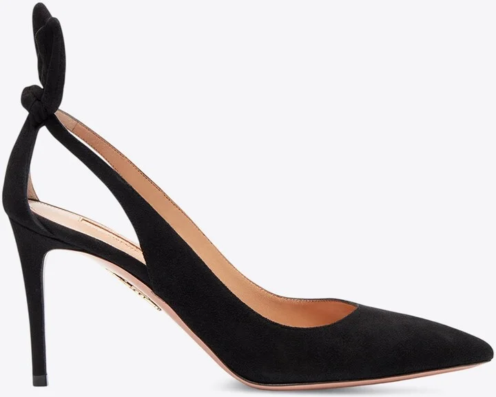 Bow Tie 85 Suede Pumps