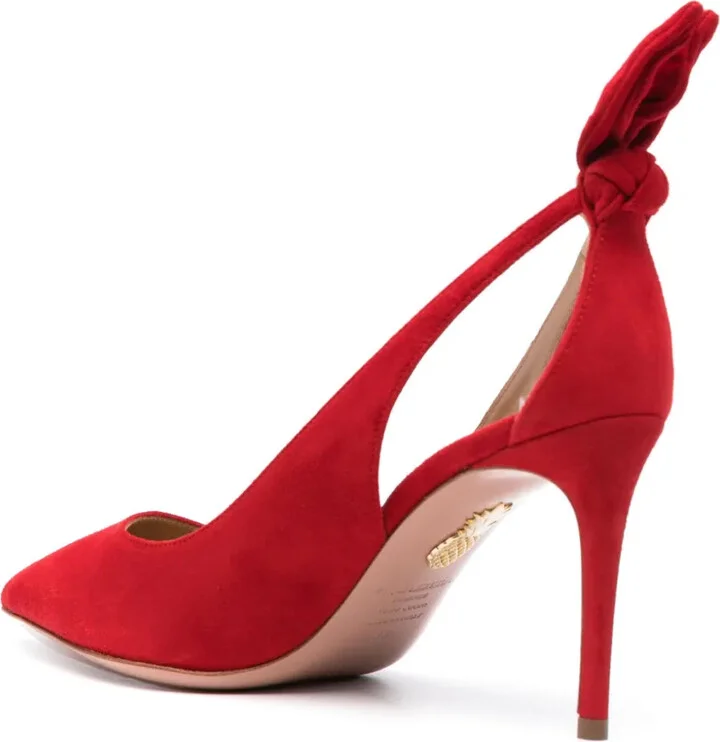Bow Tie 85mm suede pumps - Image 3