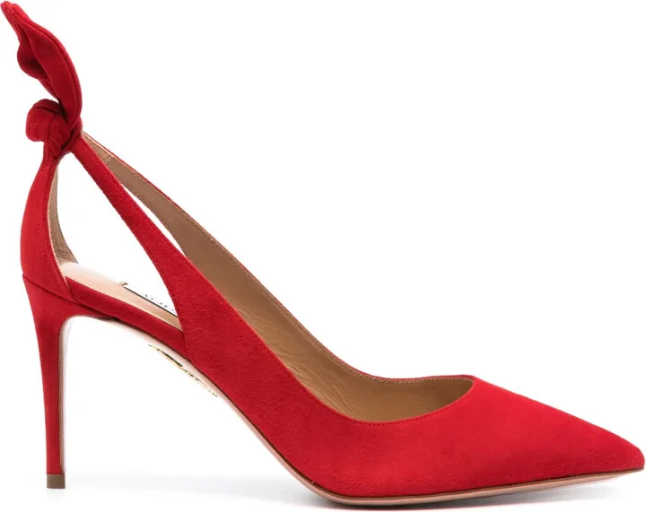 Bow Tie 85mm suede pumps