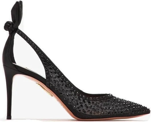 Bow Tie Crystal Tulle Pump 85