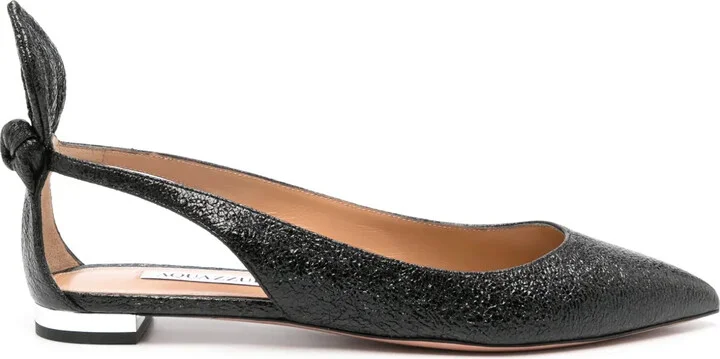 Bow Tie leather ballerina shoes