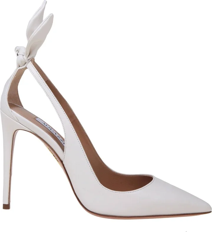 Bow Tie Pump 85 In White Leather