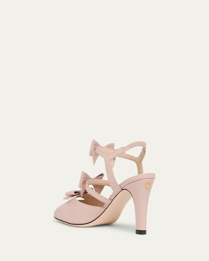 Bow VLOGO Strappy Leather Pumps - Image 3
