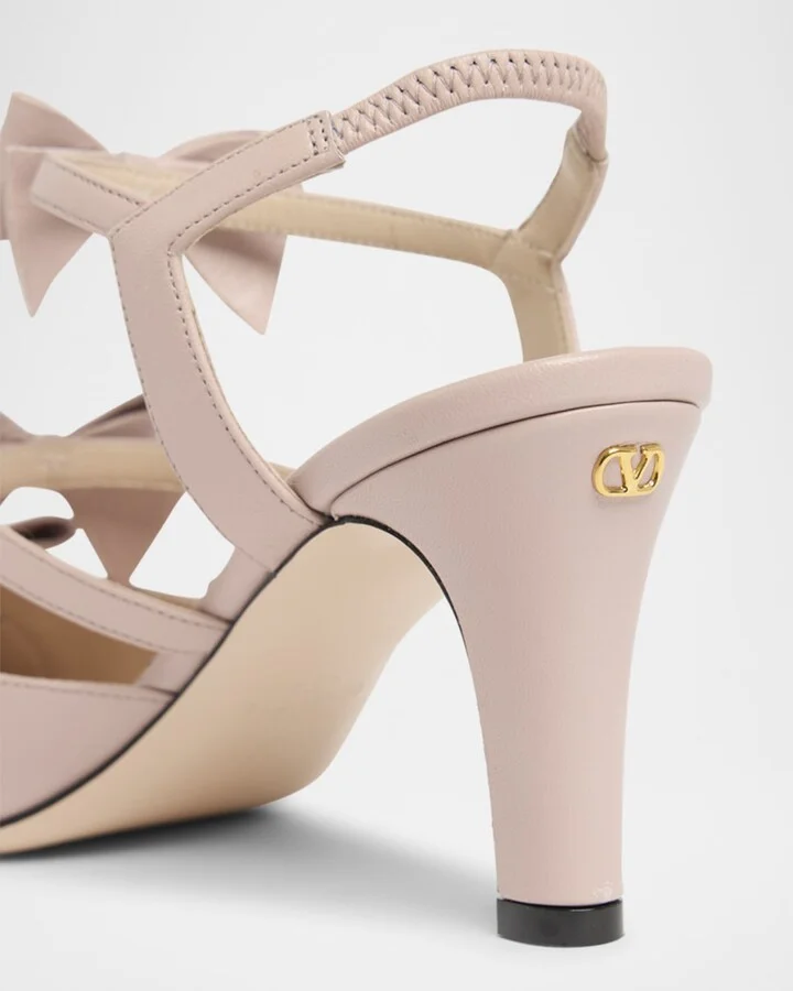 Bow VLOGO Strappy Leather Pumps - Image 2