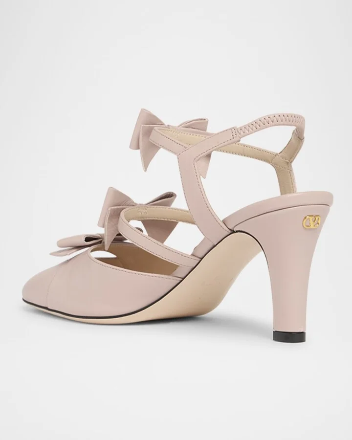 Bow VLOGO Strappy Leather Pumps - Image 4
