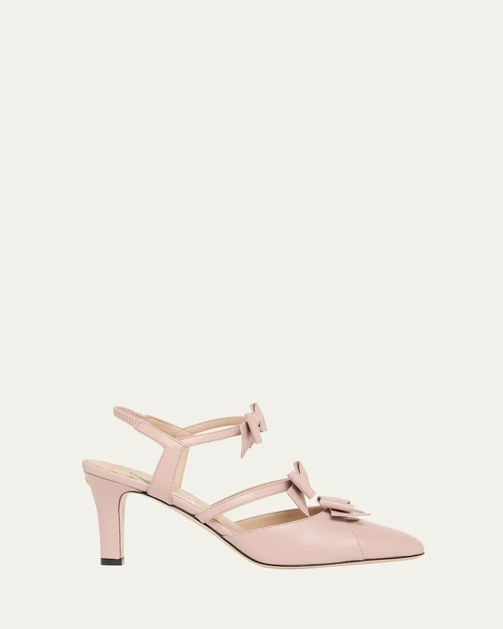 Bow VLOGO Strappy Leather Pumps