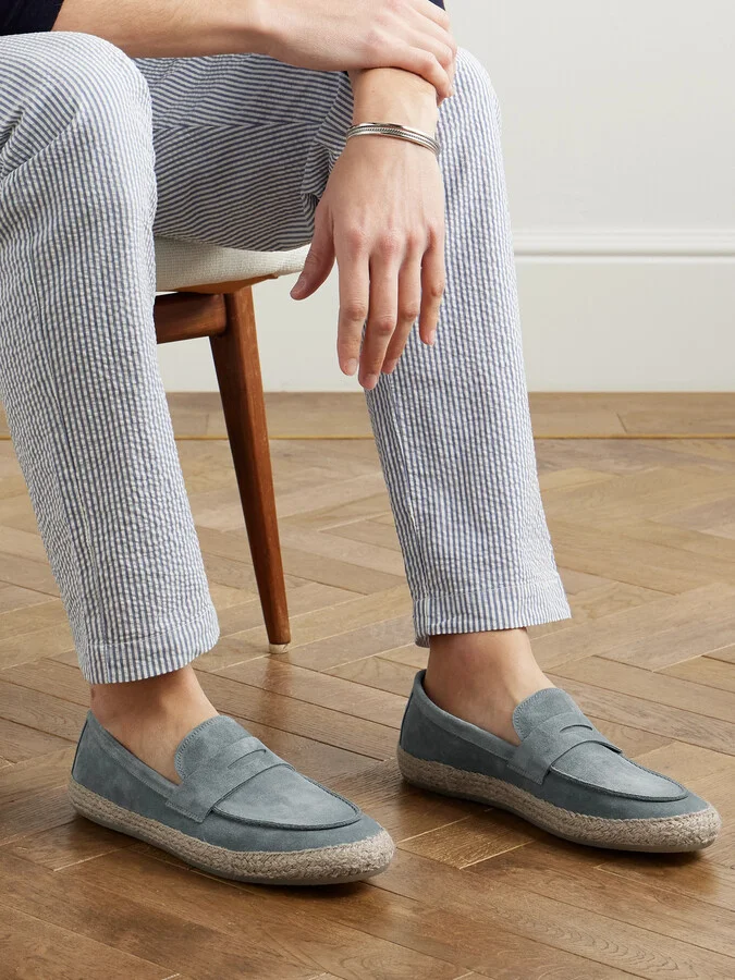 Bowline 002 Jute-Trimmed Suede Penny Loafers - Image 2
