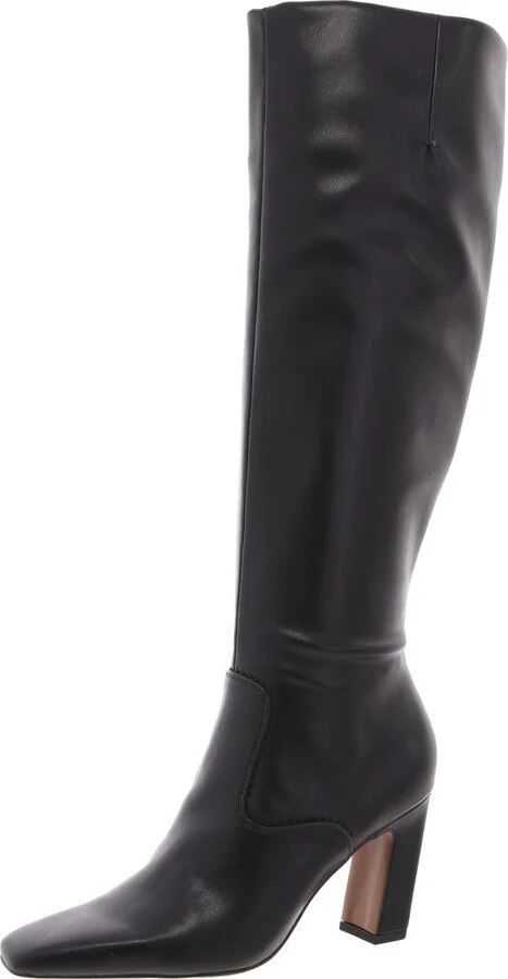 Bowman Womens Zipper Faux Leather Knee-High Boots