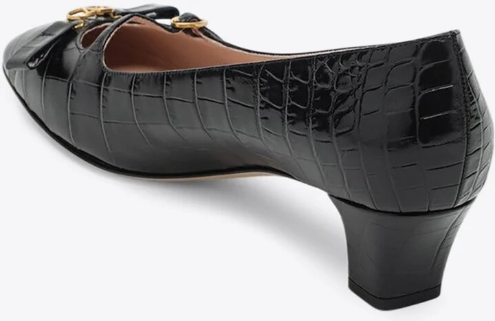 Bowow 45 Croc-Embossed Leather Pumps - Image 2