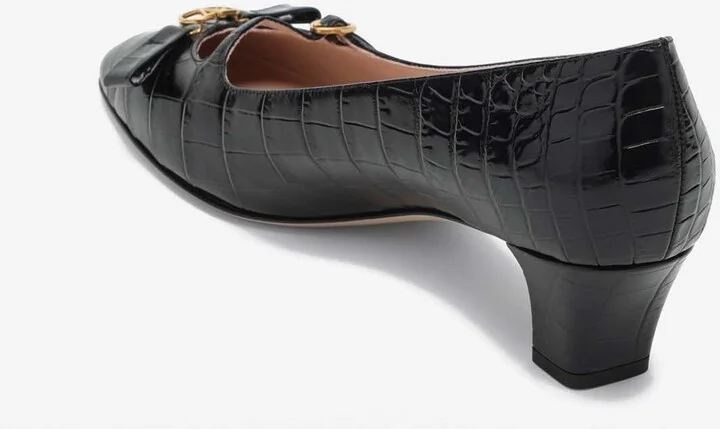 Bowow 45 Croc-Embossed Leather Pumps - Image 2