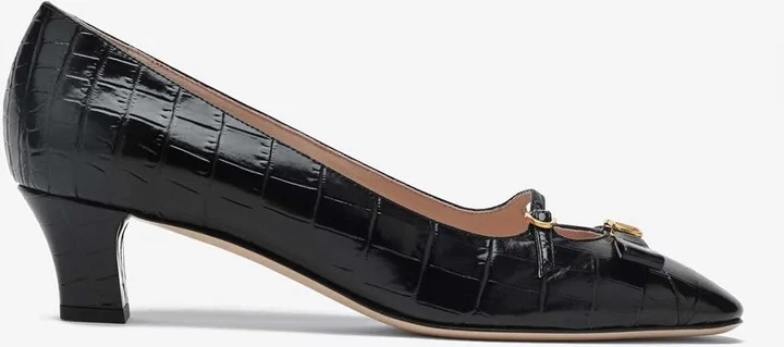 Bowow 45 Croc-Embossed Leather Pumps