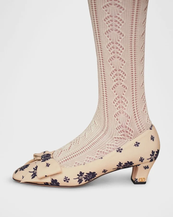 Bowow Floral Bow Pumps - Image 2