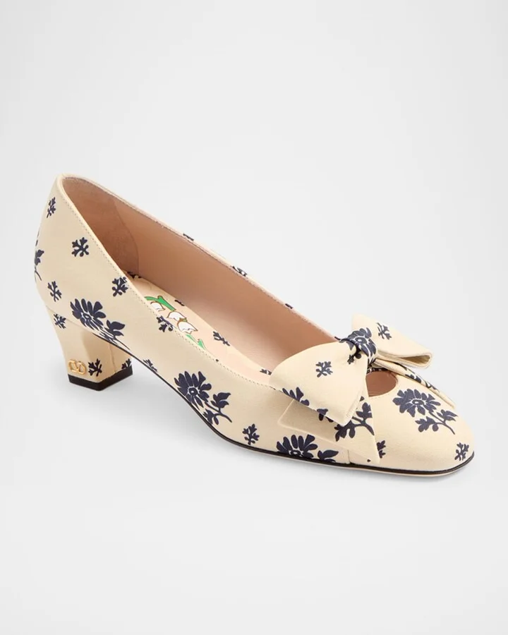 Bowow Floral Bow Pumps - Image 11