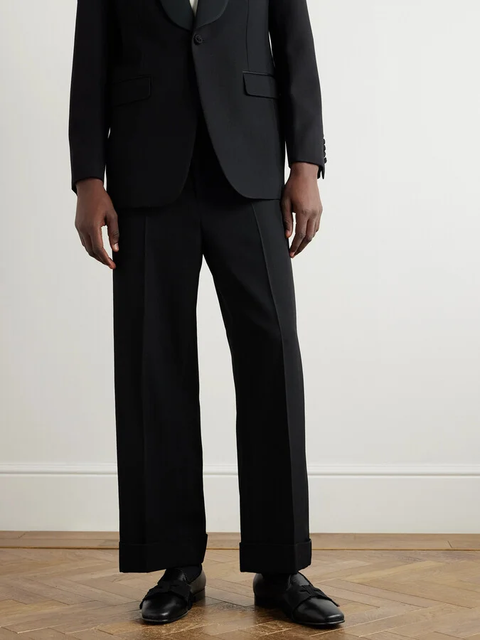 Bowow Frayed Grosgrain-Trimmed Leather Loafers - Image 2
