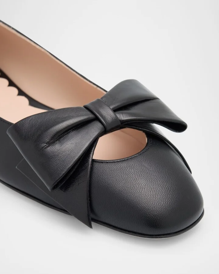 Bowow Leather Ballerina Flats - Image 2