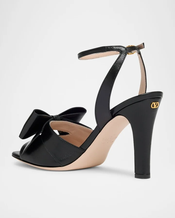 Bowow Leather Bow Ankle-Strap Sandals - Image 4