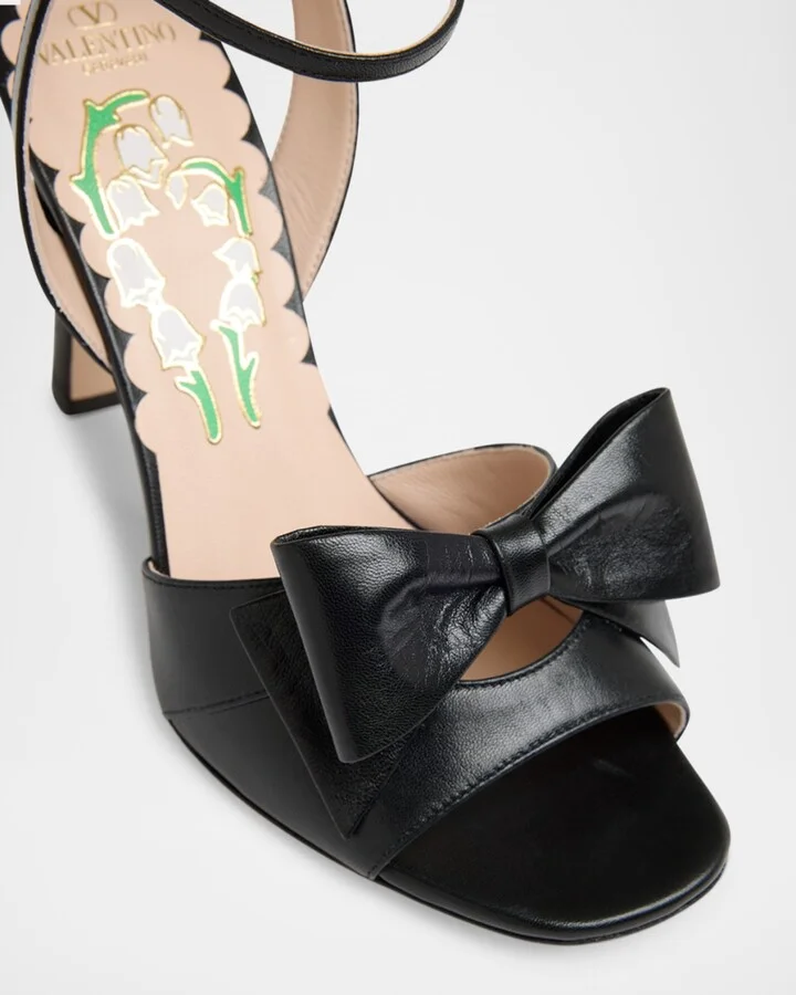 Bowow Leather Bow Ankle-Strap Sandals - Image 5