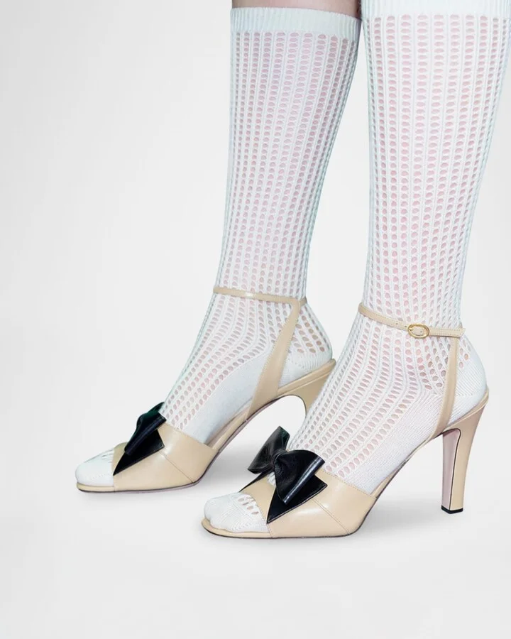 Bowow Leather Bow Ankle-Strap Sandals - Image 7