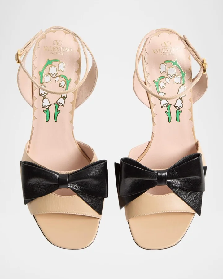 Bowow Leather Bow Ankle-Strap Sandals - Image 11