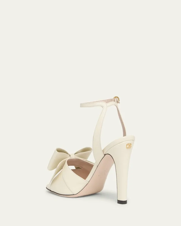 Bowow Leather Bow Ankle-Strap Sandals - Image 3