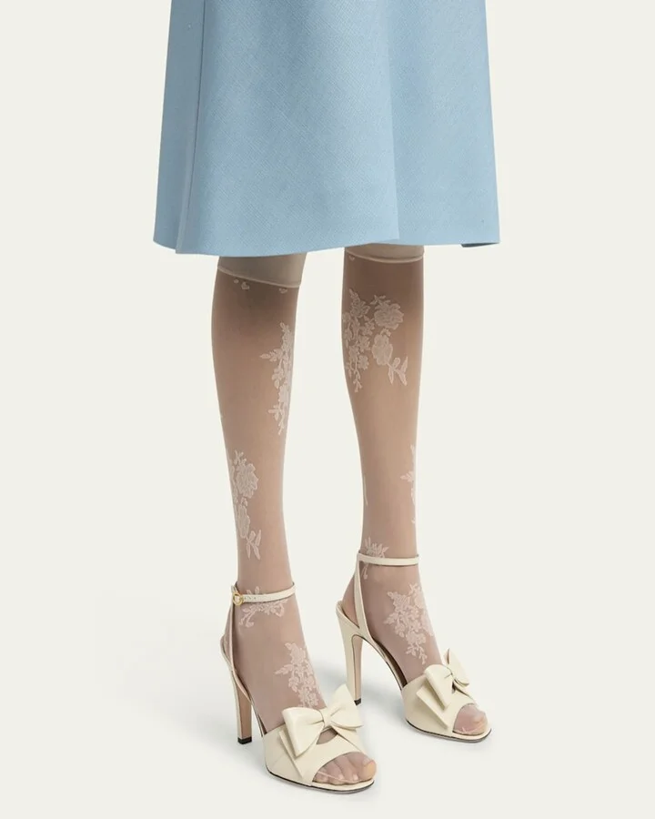 Bowow Leather Bow Ankle-Strap Sandals - Image 4