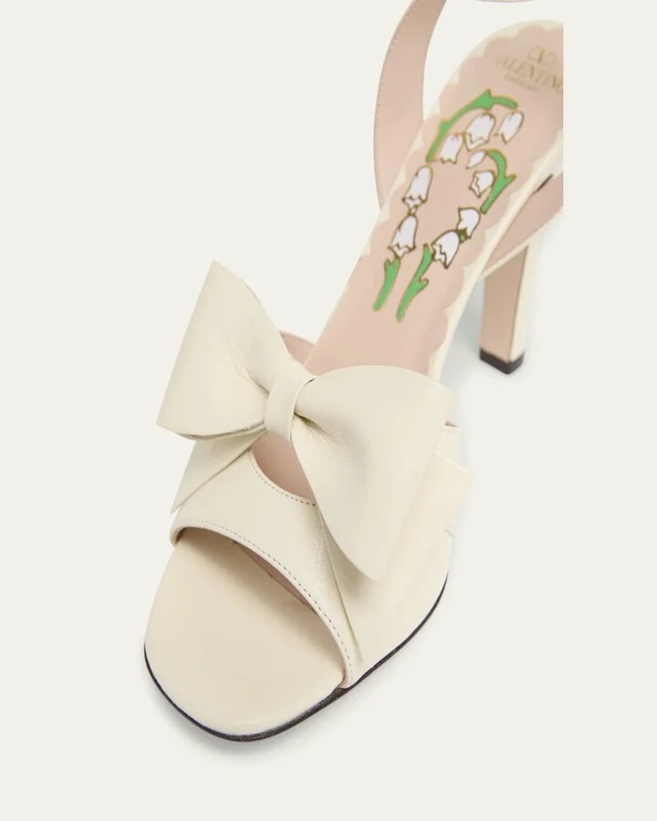 Bowow Leather Bow Ankle-Strap Sandals - Image 5