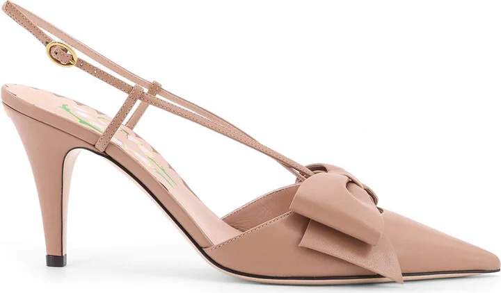 Bowow Leather Decolleté Slingback