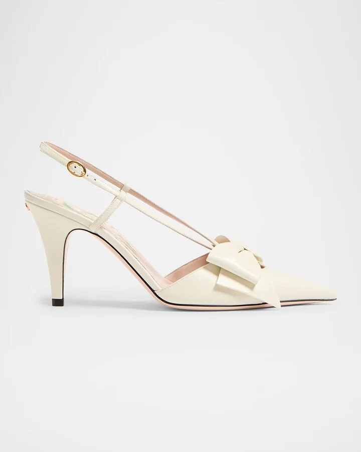 Bowow Leather Slingback Pumps