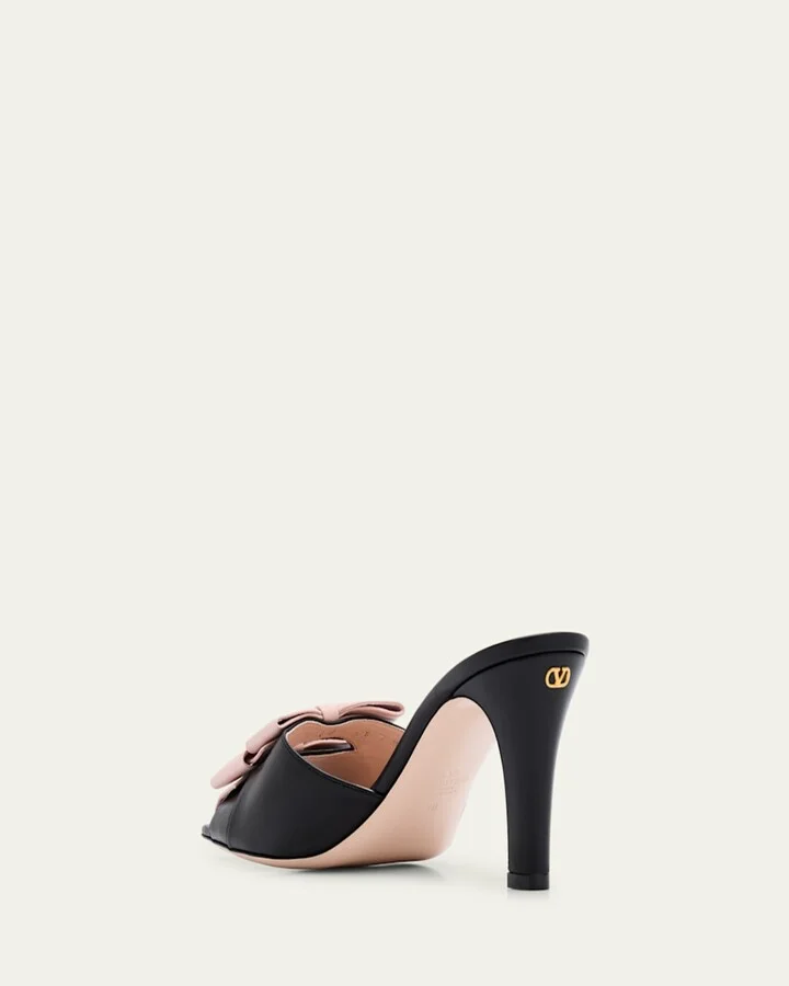 Bowow Leather Stiletto Mule Sandals - Image 4