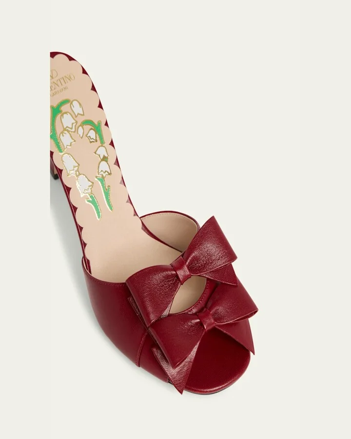 Bowow Leather Stiletto Mule Sandals - Image 6