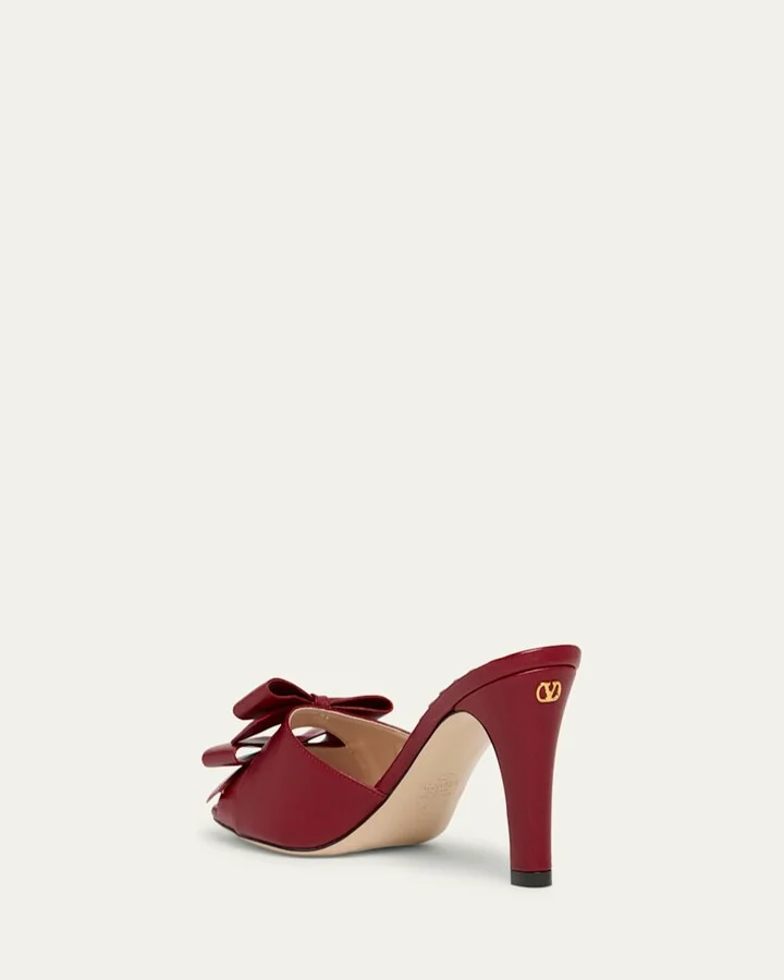 Bowow Leather Stiletto Mule Sandals - Image 7