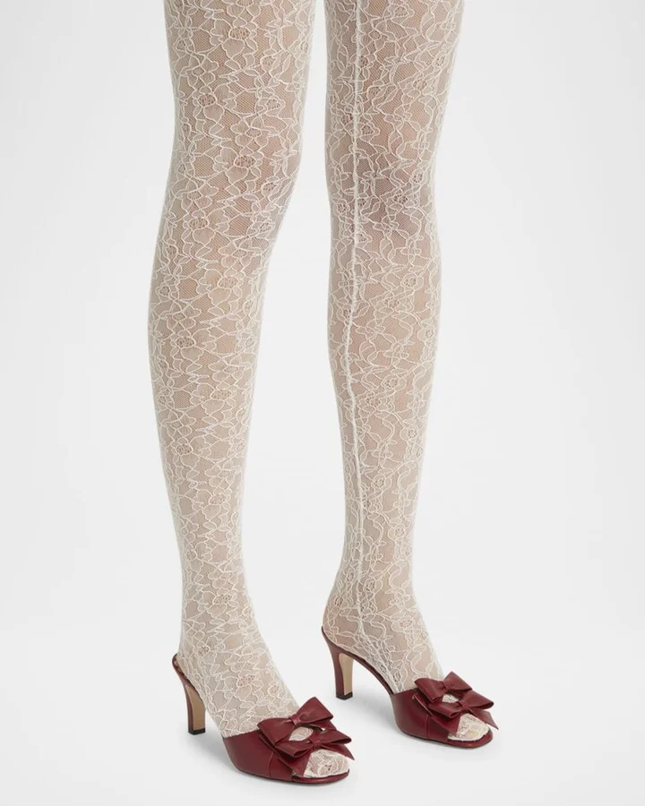 Bowow Leather Stiletto Mule Sandals - Image 3