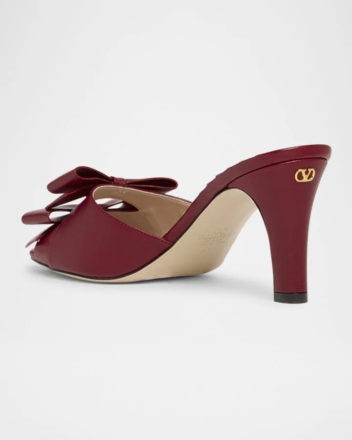 Bowow Leather Stiletto Mule Sandals - Image 4