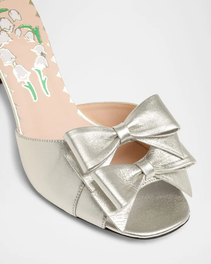 Bowow Logo Metallic Leather Sandals - Image 3