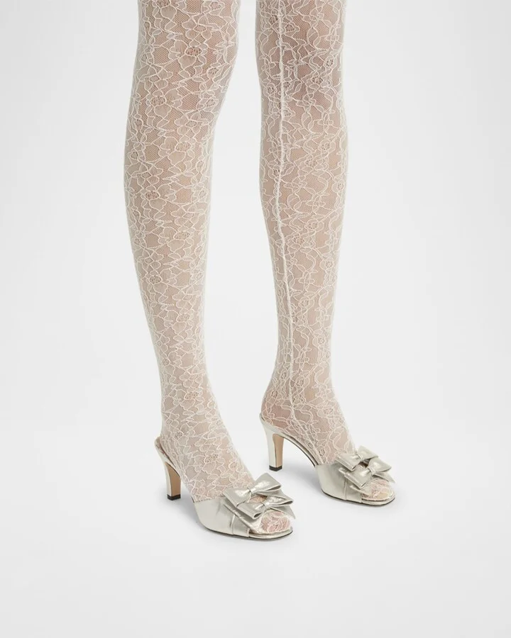 Bowow Logo Metallic Leather Sandals - Image 4