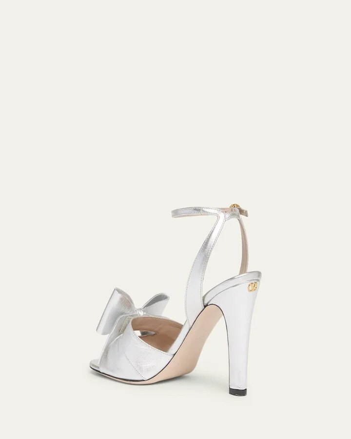 Bowow Metallic Bow Ankle-Strap Sandals - Image 8