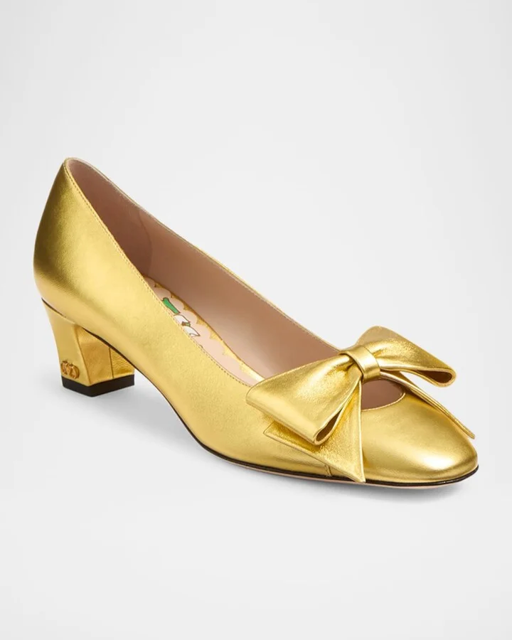 Bowow Metallic Leather Pumps - Image 2