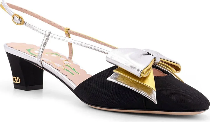 Bowow Moiré Fabric Slingback - Image 2