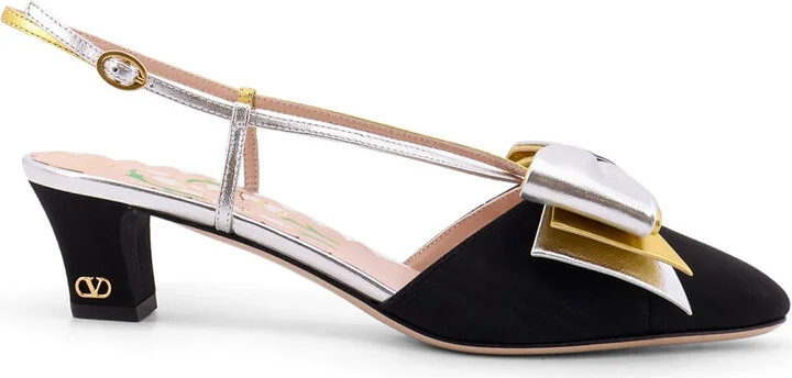 Bowow Moiré Fabric Slingback
