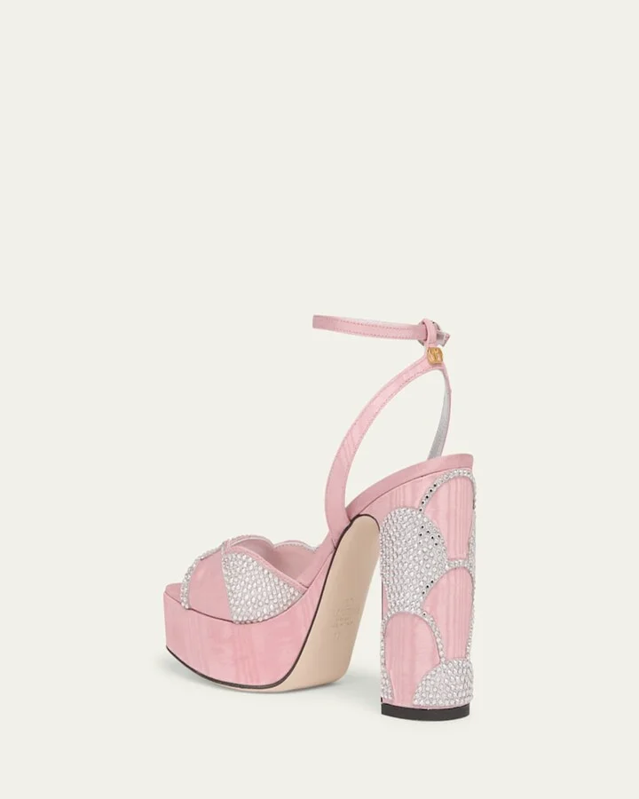 Bowow Strass Scallop Platform Sandals - Image 3