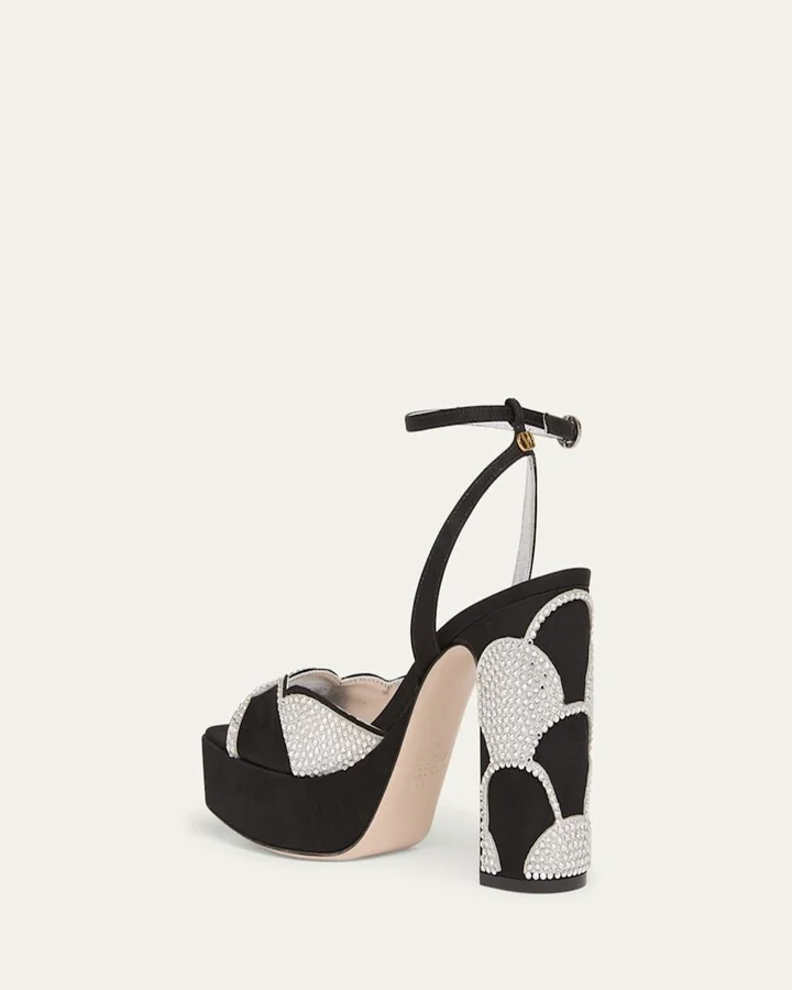 Bowow Strass Scallop Platform Sandals - Image 11