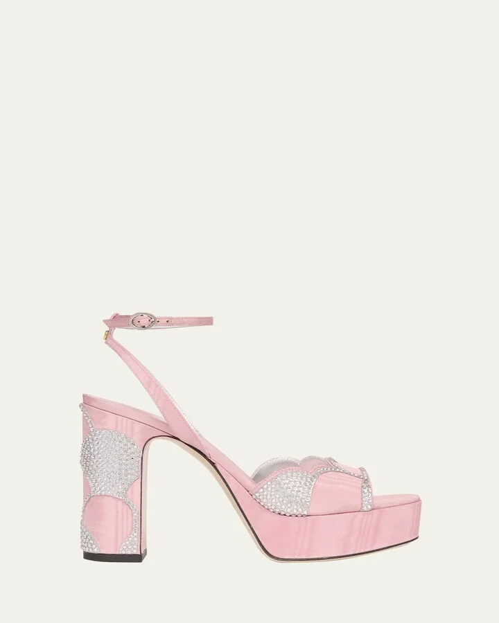 Bowow Strass Scallop Platform Sandals
